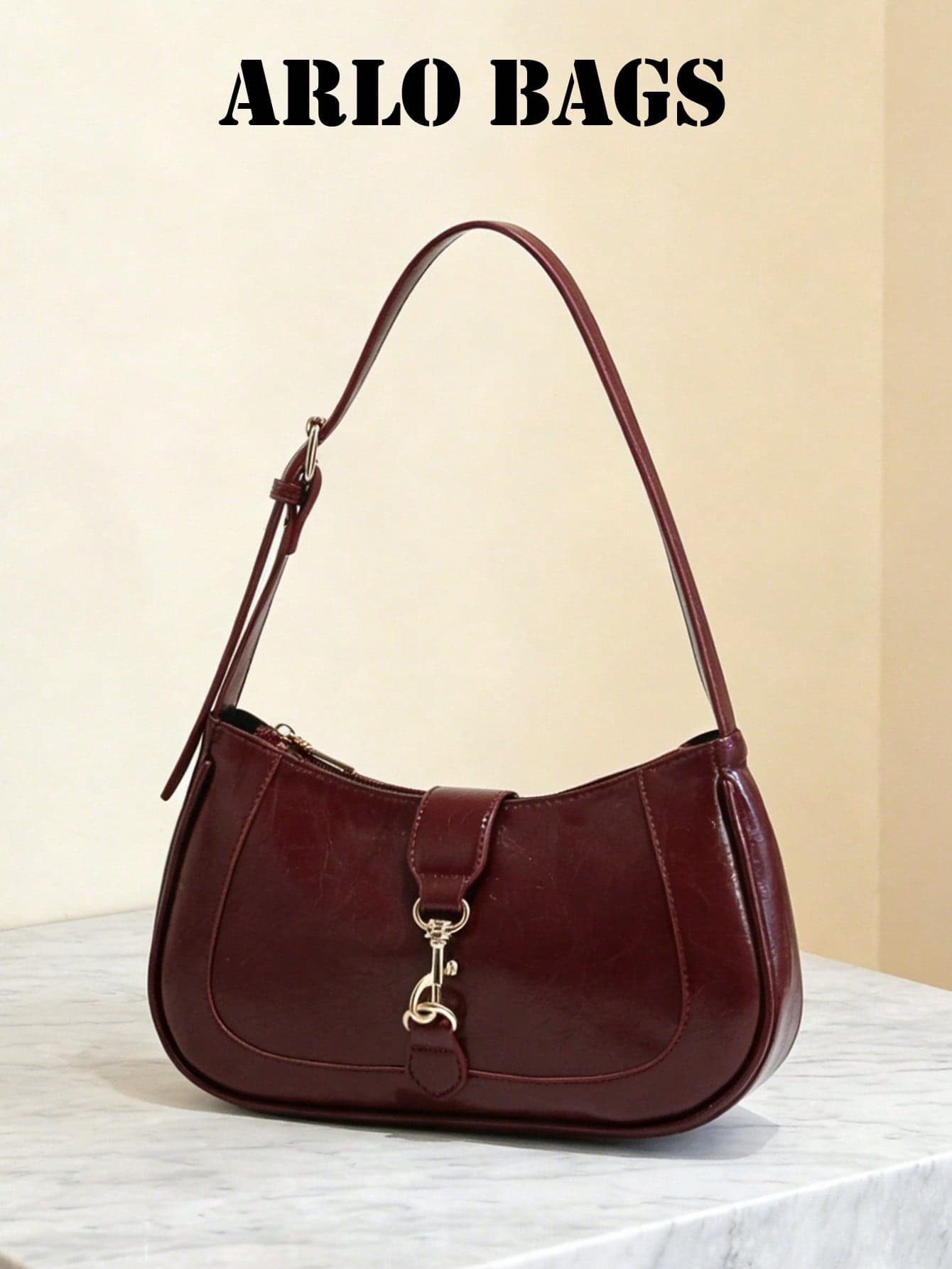 1pc Vintage Minimalist Crescent Shaped Adjustable Strap Crossbody Bag, Suitable For Dates, Outings, Parties, Compact And Portable