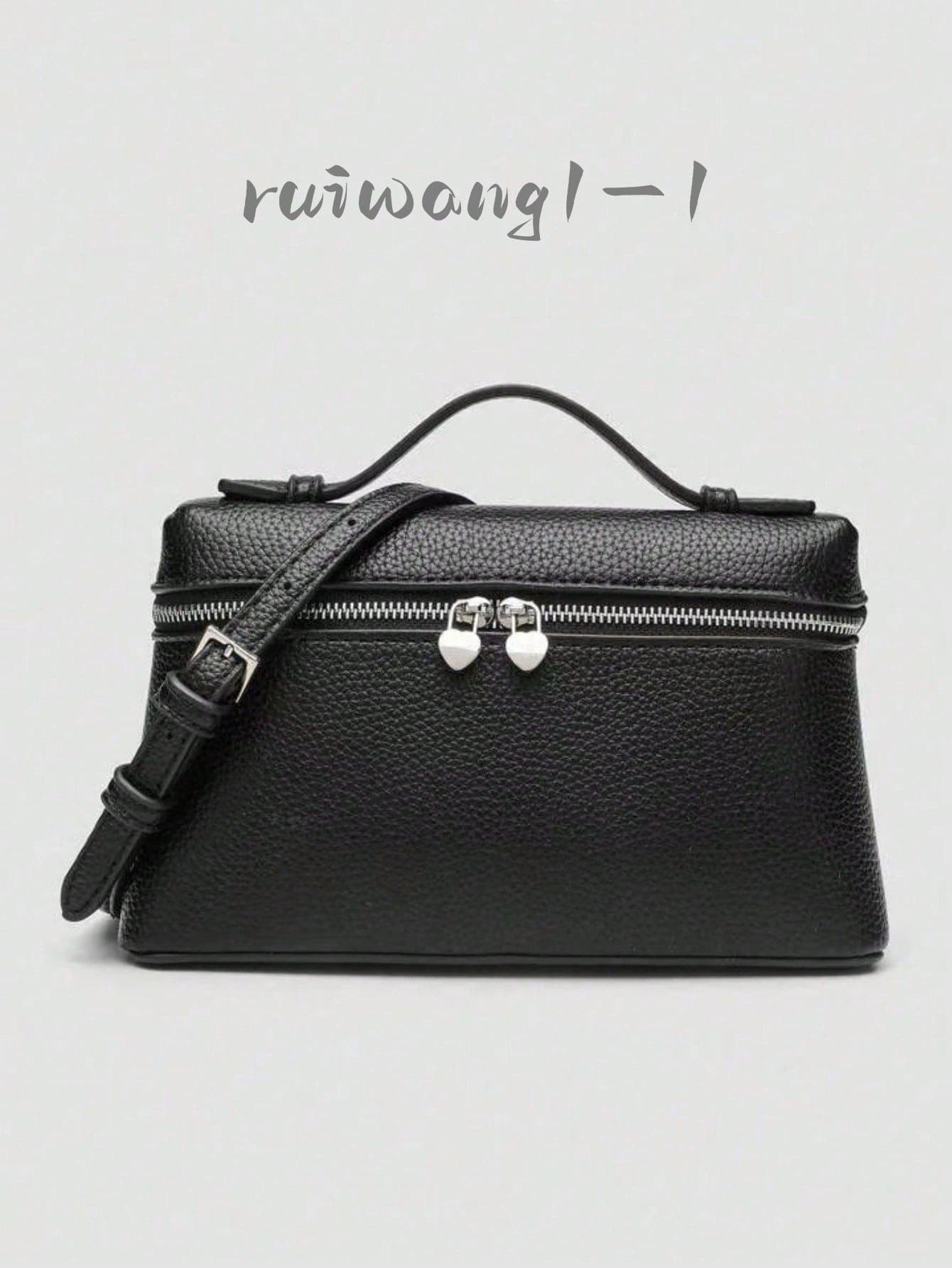 1pc Women's Solid Color Litchi Grain PU Square Crossbody Bag, Small Handbag, Suitable For Daily Fashion Outfit And Travel