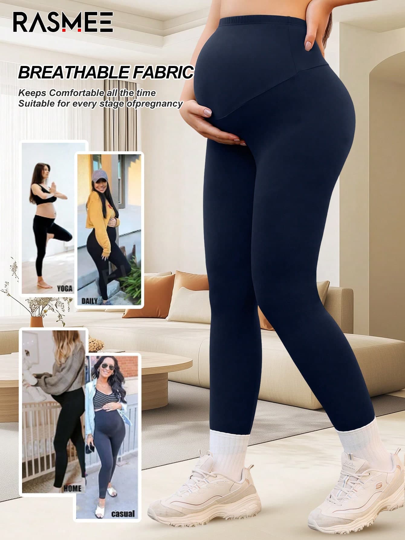 Seamless High Stretch Maternity Yoga Pants Women's Belly Support Breathable Soft Gym Leggings Sports Summer