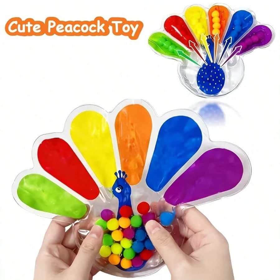 Pea Rooster Squeeze Toy, Color Sorting Sensory Toy: Silent Travel Essential - Fine Motor Skills Game, Suitable For Preschool Learning Activities, Classroom, Home And Outdoor Use, Ideal Gift