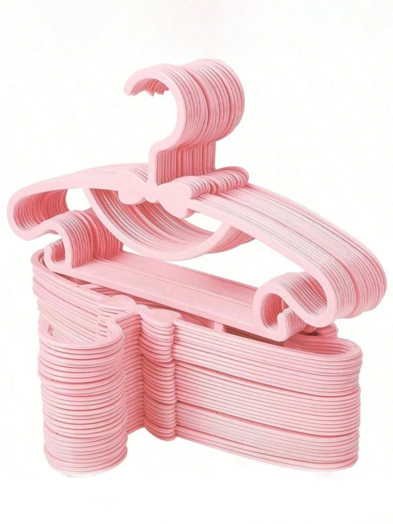10pcs Bow Decor Plastic Baby Clothes Hangers, Non-Slip Thin Space Saving Closet Organizer, Durable Cute Hangers For Newborn, Infant & Toddler Garments