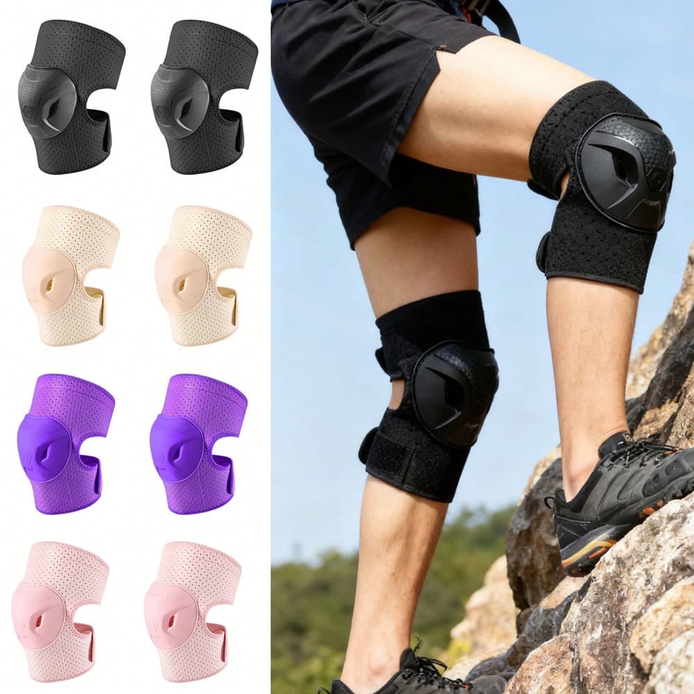 2PCS Professional Knee Pads For Work Construction With Heavy Duty Cap Knee Pads For Men Women, Comfortable Adjustable Strong Strap For Flooring Gardening