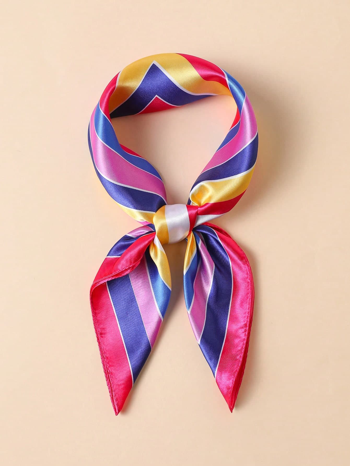1pc Minimalist Geometric Line Print 60cm Square Scarf, Women Fashion Versatile Headband Neck Scarf Daily Accessory,Beach,Holiday,Travel Essential
