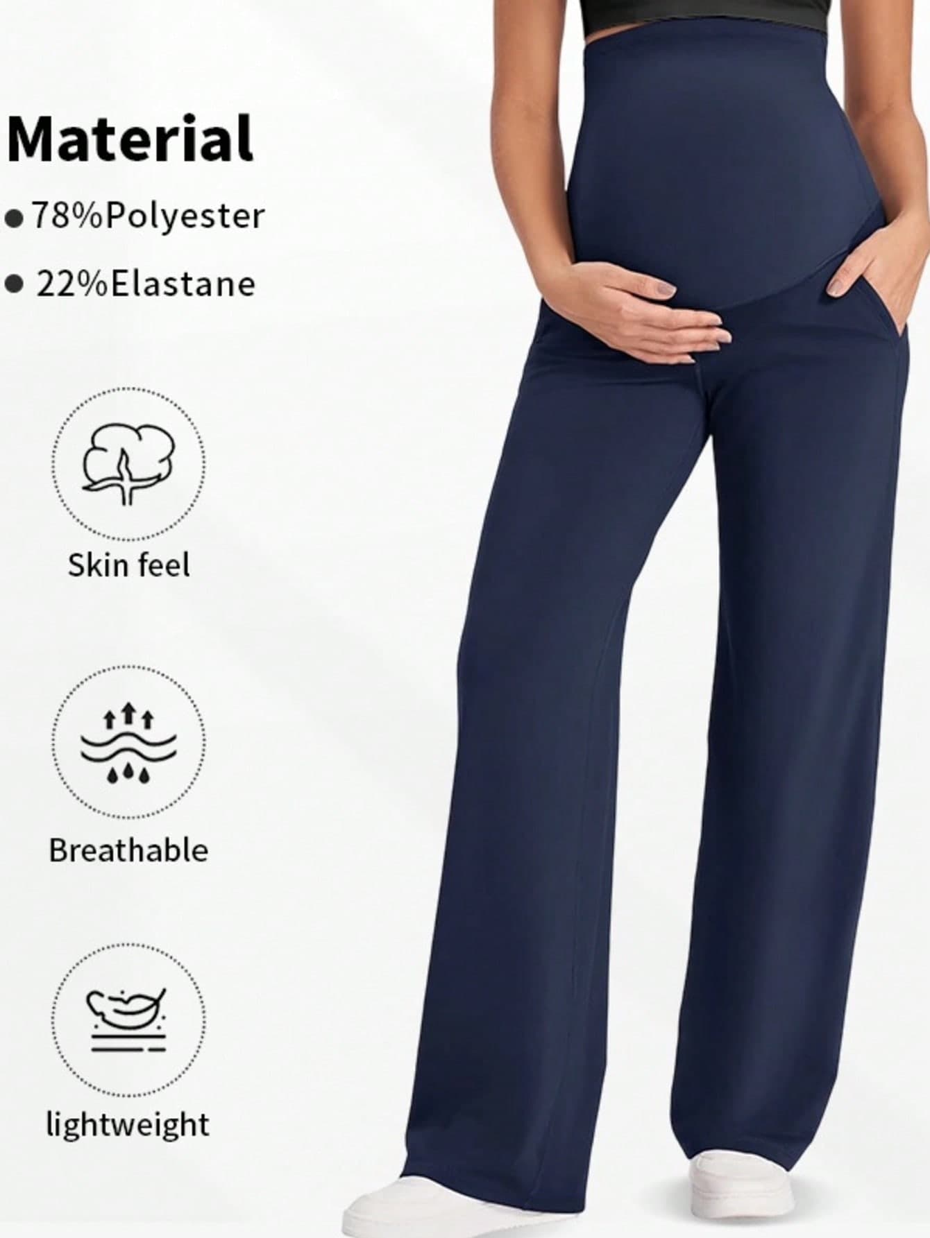 1-PC Women's Maternity Pants, Are In A Simple And Pure Black Color. They Adopt An Elastic Waistband Design That Won't Oppress The Abdomen Summer