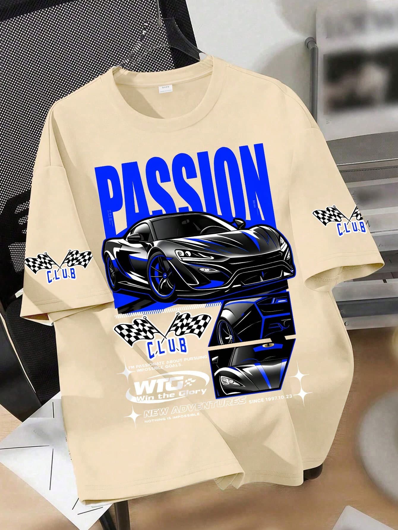 Teen Boy's Casual Loose Fit Racing Car Graphic T-Shirt, Summer