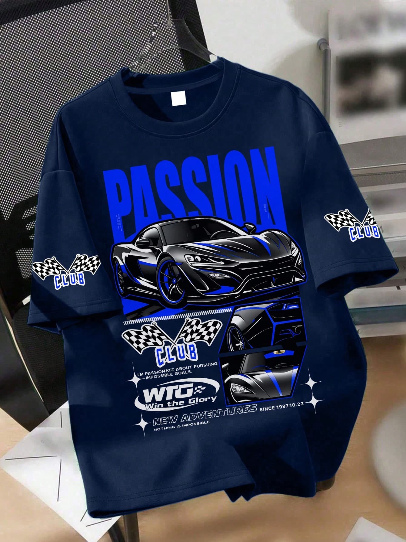 Boys' Loose Fit Racing Car Graphic T-Shirt - Racing Flag Print Y2K Streetwear Casual Back To School Skateboard Party Top