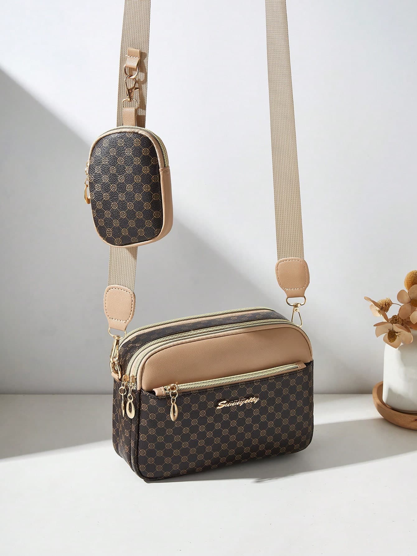 2pcs Printed Multi-Layer Crossbody Bag Shoulder Bag Women's Bag Charm Small Bag
