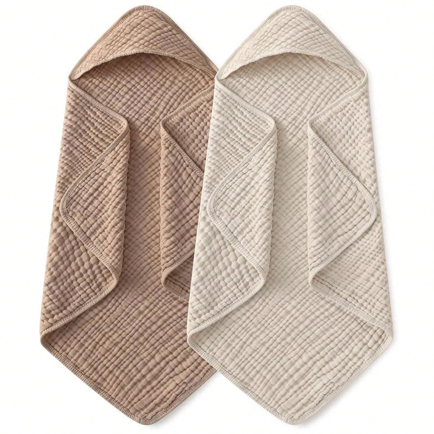 Hooded Baby Towel, Organic Muslin Baby Hooded Bath Towel, Soft And Absorbent Newborn Essential, Baby Shower Gift