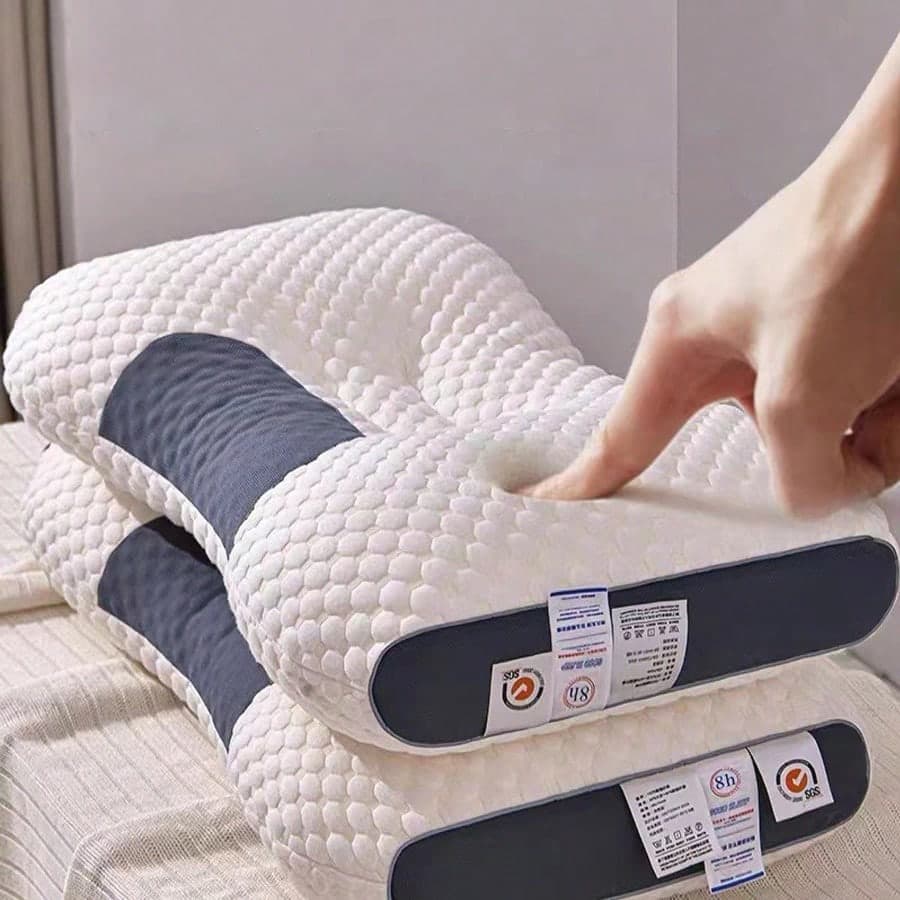 Ergonomic Knitted Camping Pillow For Neck Support, Made Of Polyester Fiber, Suitable For Multi-Position Sleepers, Retro Space Theme Design, Comfortable For All Seasons, Hand Washable - Great For Home, Travel And Back-To-School Gifts