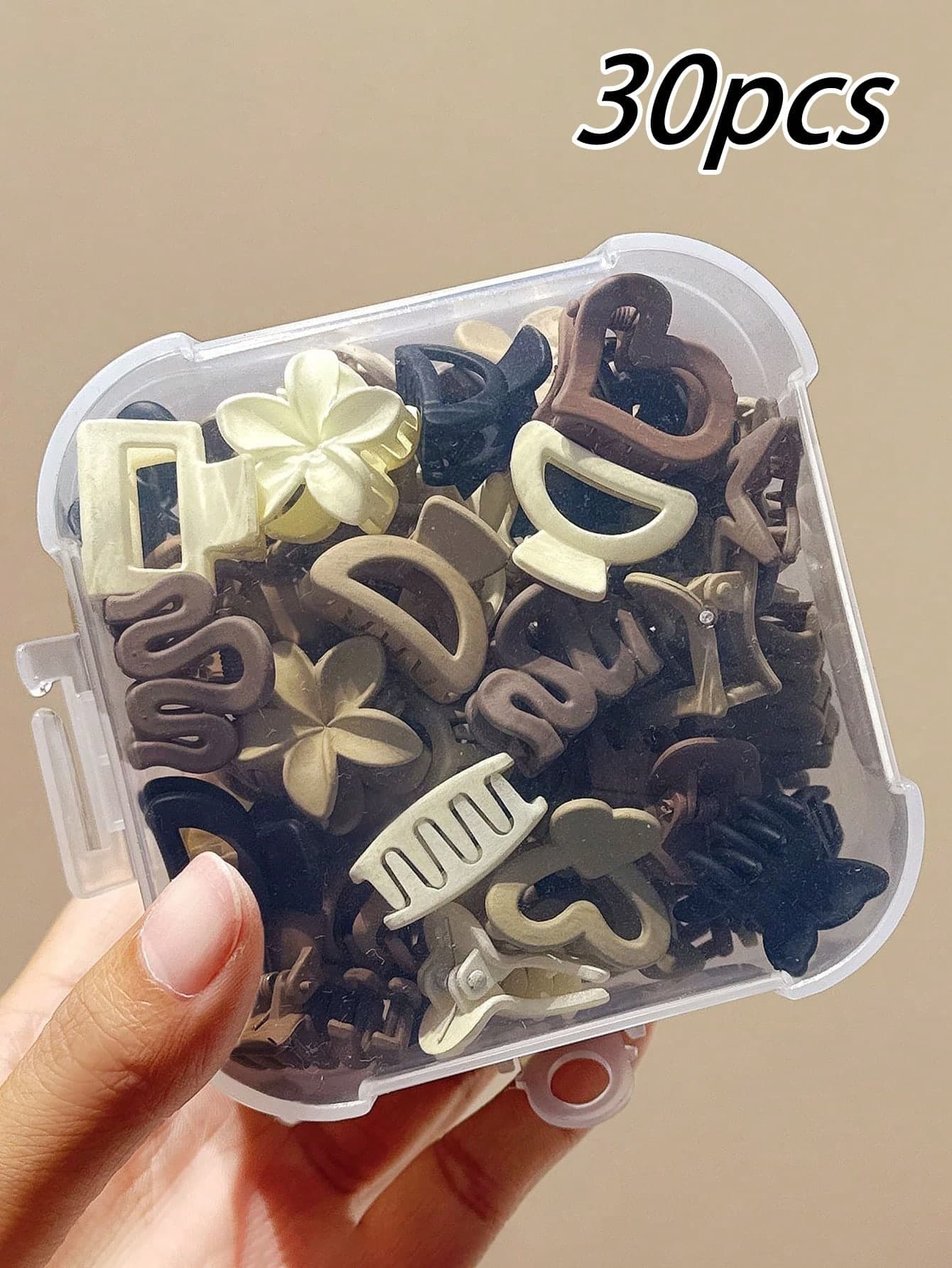30/20/10pcs Assorted Small Hair Clips For Women, Cute Mini Claw Clips For Bangs & Styling, Mixed Shapes & Colors