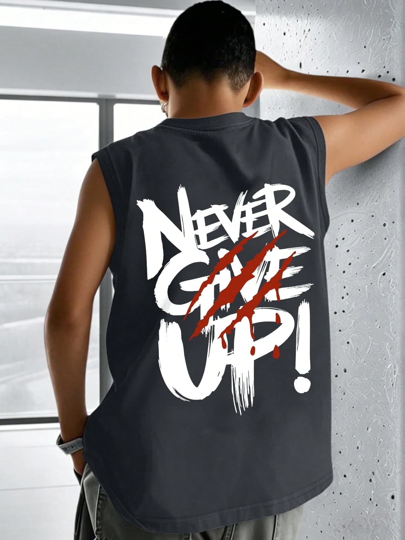 Teenage Boys' Casual Cool Letter Print Round Neck Sleeveless Tank Top, New Summer Comfortable Boys Clothing