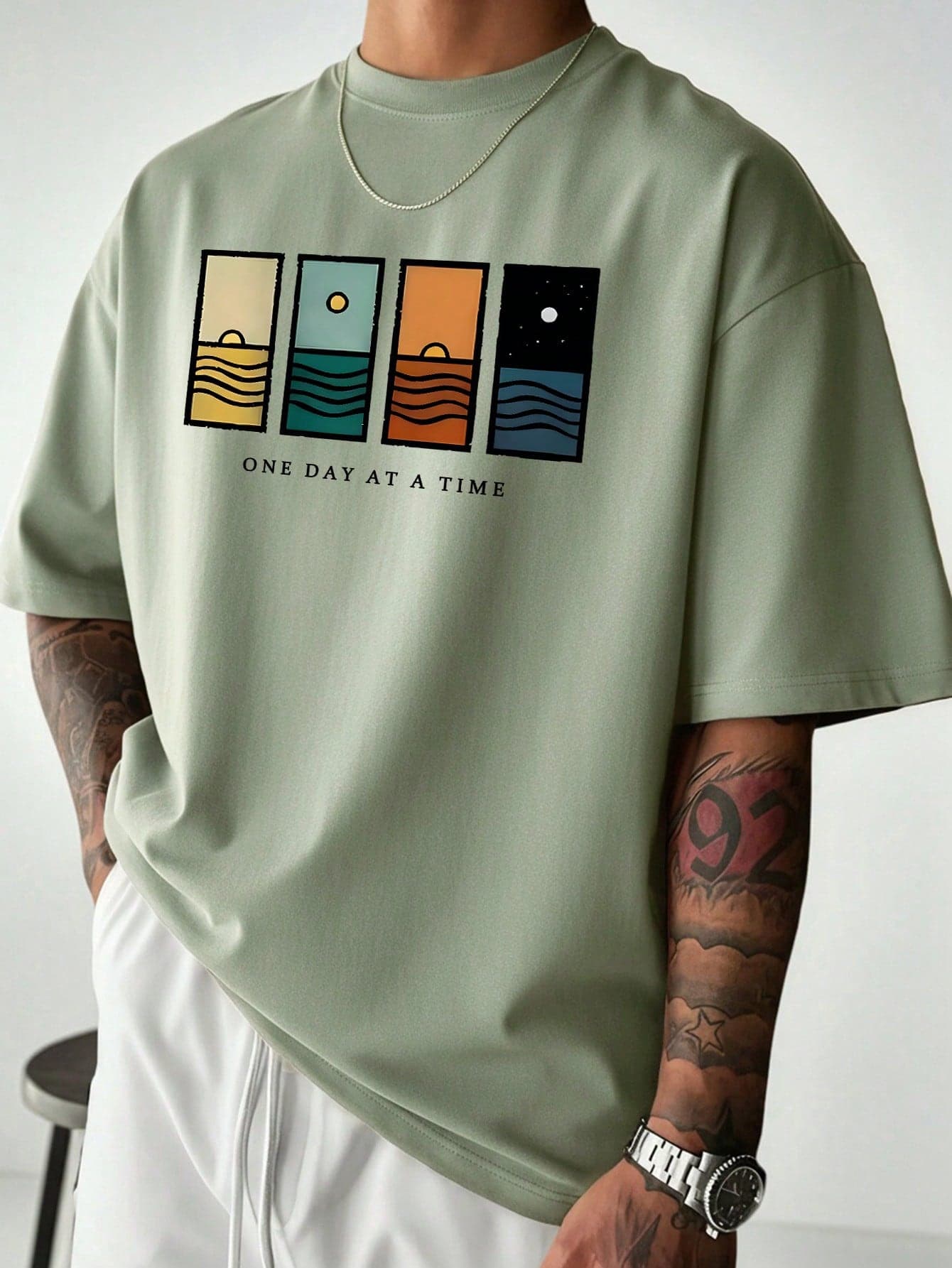 Men's Minimalist Printed Short Sleeve T-Shirt | Leading The Fashion
