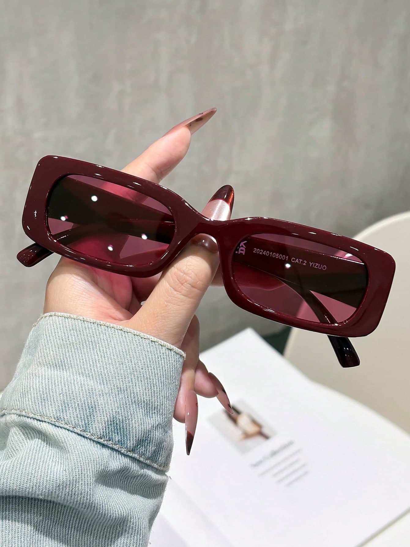1pc Women's Plastic Square Frame Fashion Glasses, Oversized Casual Eyewear Suitable For Beach Vacation And Daily Wear