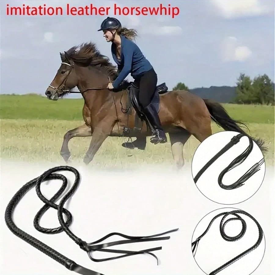 1pc Black Woven Riding Crop, Durable With Handle For Training, Professional Equestrian Training, Competition, Horse Care, Suitable For Western Cowboy Outfits, Cosplay Props. This Riding Crop Replicates The Woven Craftsmanship Of Professional Equestrian Equipment, With A Flexible And Resilient Body And A Handle That Fits The Hand Comfortably, Serving As A Professional Accessory For Equestrian Training, Daily Horse Walking, And Equestrian Competitions.