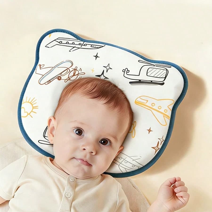 Infant Pillow, Baby Shaping Pillow, Silicone Baby Shaping Pillow, Newborn Anti-Flat Head Cloud Pillow, Baby Head Shaping Breathable Pillow