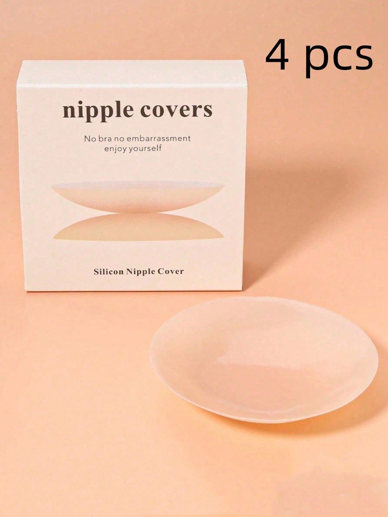 4pcs Reusable Ultra-Thin Nipple Covers, Comes With Storage Gift Box, Invisible Self-Adhesive Breast Petals, Convenient To Carry, Lingerie & Lingerie Accessories, Prevent Nipple Protrusion Embarrassment