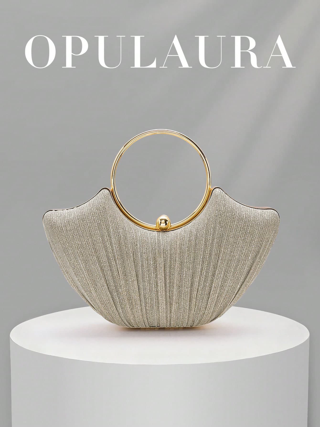 OpulAura Women's Metallic Luxury Evening Clutch Bag, High-End Party Handbag, Quiet Luxury, Sparkling Evening Bag, Dress Bag, Suitable For Matching, Ball, Party, Wedding, Bride, Bridesmaid, Birthday Dress, Handheld Evening Bag, Clutch Bag