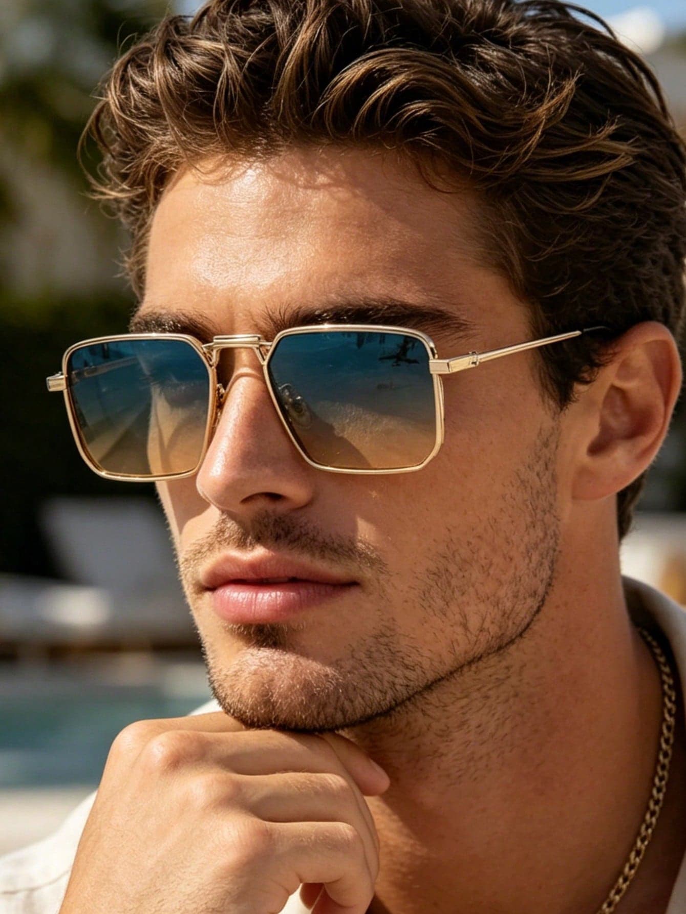 1pc Unisex Fashion Decorative Glasses, Vintage Geometric High-Quality Minimalist Style, Suitable For Driving, Travel, Leisure, Daily Wear, Party, Golf