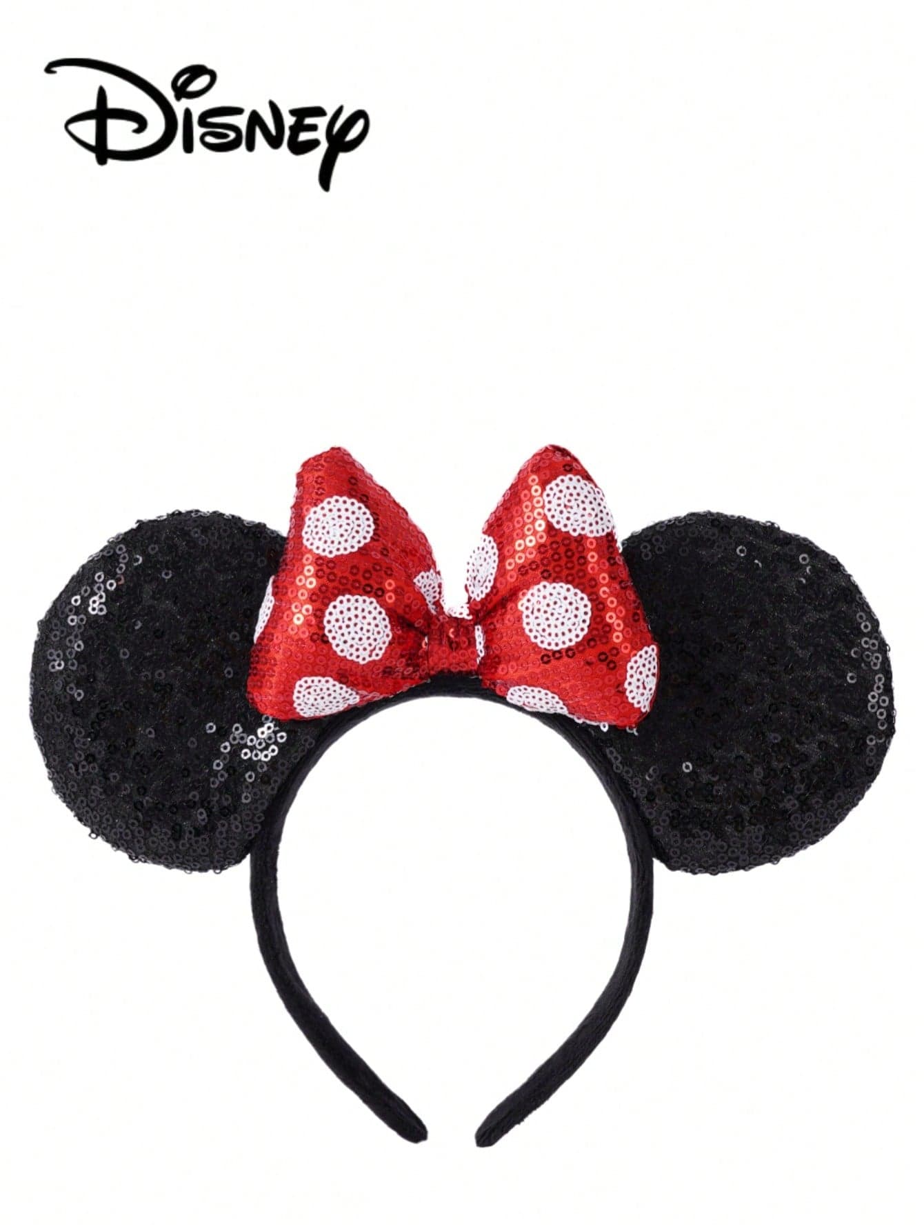 Disney 1pc Black & Red Polka Dot Sequin Headband - Holiday Party Headpiece, Fun Photo Prop, Amusement Park Accessory, Hair Accessories