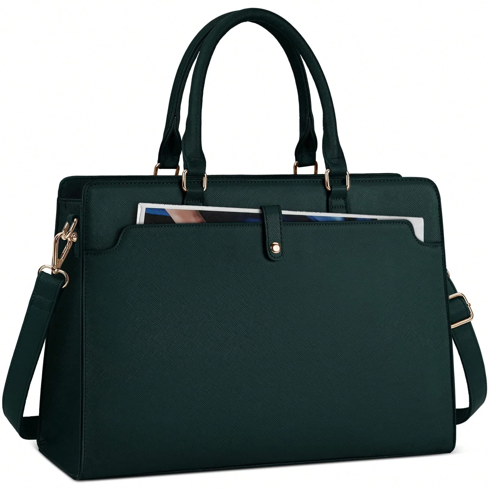 NEWHEY Laptop Bag For Women 15.6 Inch PU Laptop Tote Bag Work Bag Waterproof Briefcase Business Office Computer Bag Large Capacity Handbag Shoulder Bag