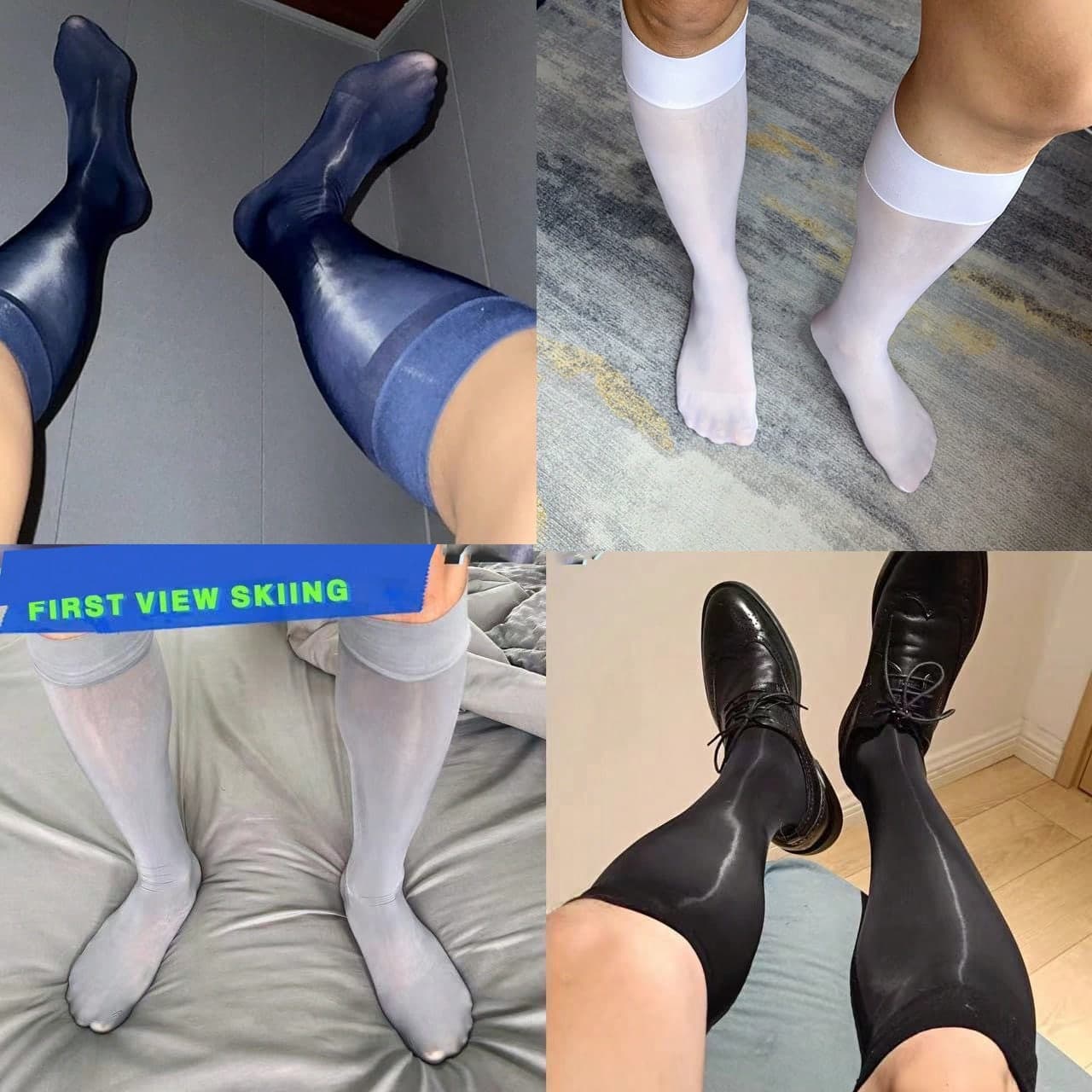 1 Pair, 2 Pairs, Or 4 Pairs, Men's Silk Stockings, Summer Business Socks, Nylon Shiny Formal Thin Socks, Glossy Solid Color Horse Oil Socks, Leather S