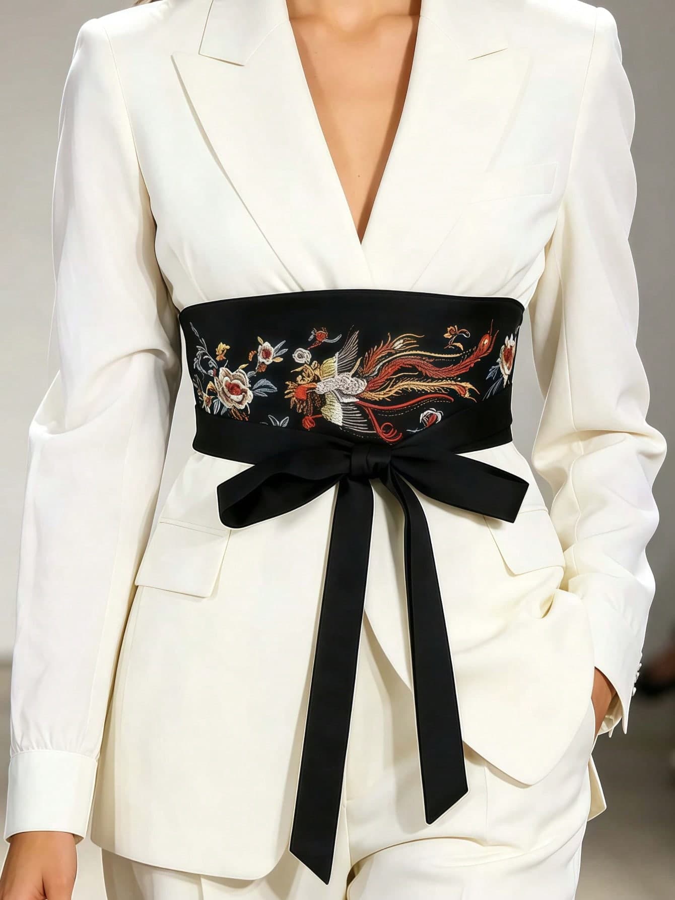New Chinese Style Embroidered Waist Belt For Women, Featuring Phoenix And Floral Patterns With Elegant Oriental Charm, Suitable To Pair With Hanfu, Dresses For Daily Wear, Weddings, Gift For Girlfriend, Mother, Valentine's Day