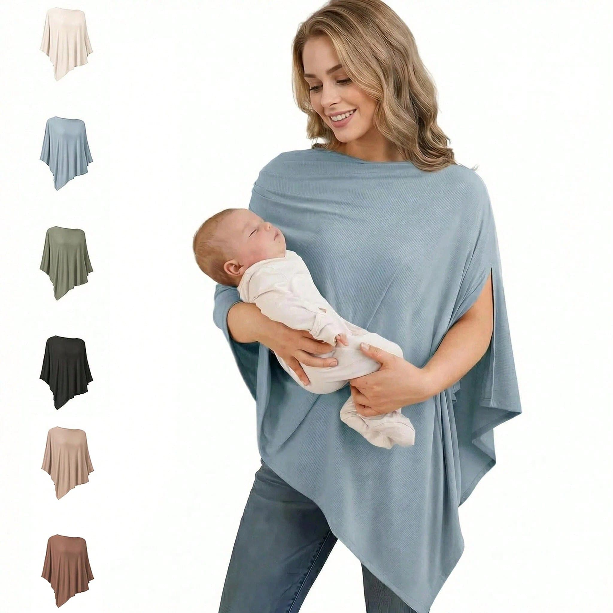 Multifunctional Plant Fiber Nursing Cover, All-Season Breastfeeding Shawl, Baby Car Seat Cover, Breastfeeding Privacy Wrap, Maternity & Infant Care Scarf, Breathable