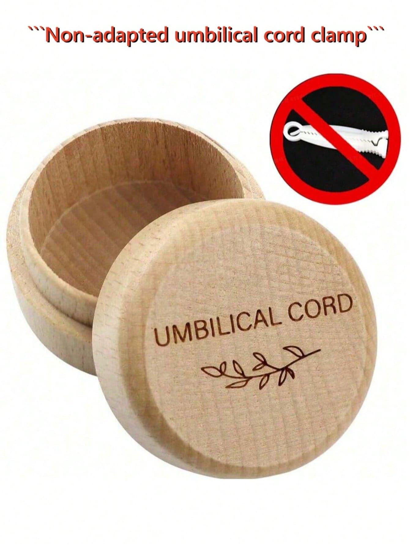 Wooden Baby Fetal Hair/Umbilical Cord Memorial Box Carved Memorial Box Newborn Christening Baby Gift (Umbilical Cord / Fetal Hair Box)