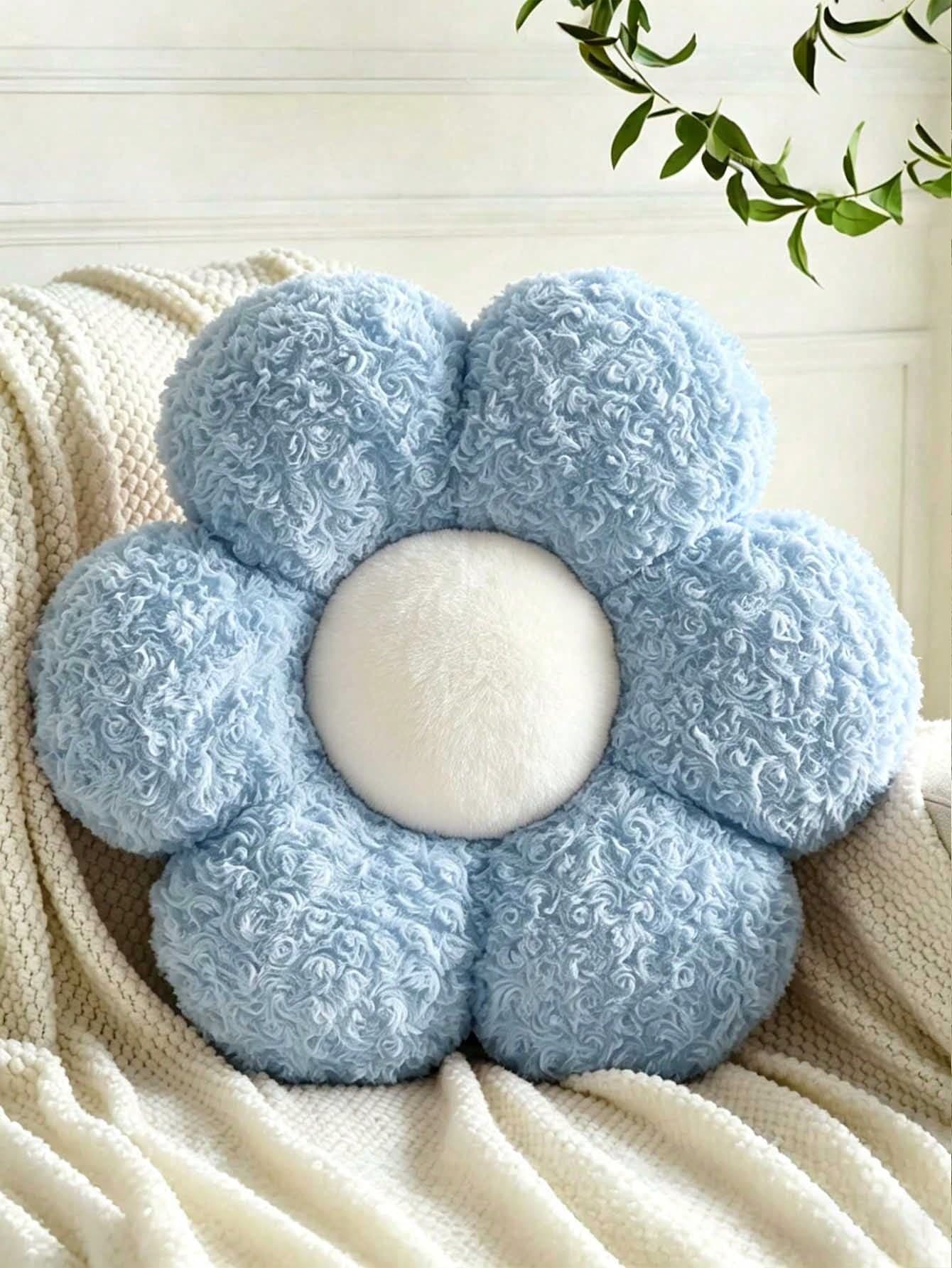 Floral Throw Pillow! Soft And Skin-Friendly, As If Wrapped In A Gentle Cloud. The Design Features A Cute Six-Petal Flower/Daisy Theme, Available In Multiple Colors To Perfectly Match Various Home Decor Styles.