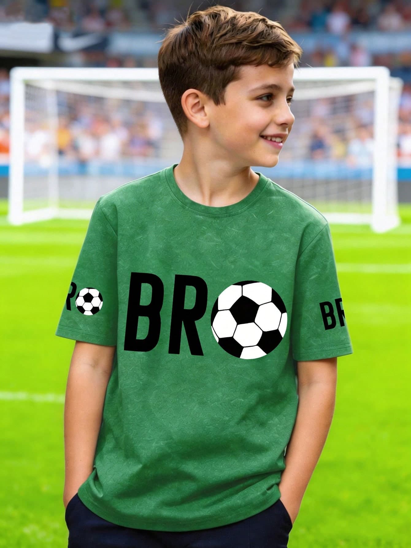 Teenage Boys' Casual Ball Graphic Print Short Sleeve T-Shirt, Sports Style, Suitable For Boys Summer New Arrival