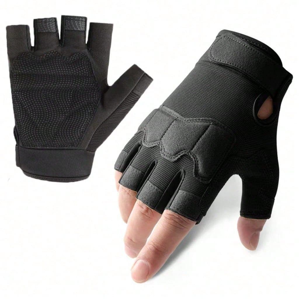 Fingerless Gloves Lightweight Fingerless Tactical Gloves Breathable Motorcycle Gloves Unisex Military Gloves Essential Accessories For Outdoor Shooting, Hunting, Motorcycle Riding, Rock Climbing, Cycling, Hiking, Biking, Skiing, Camping, Sports And Fitness