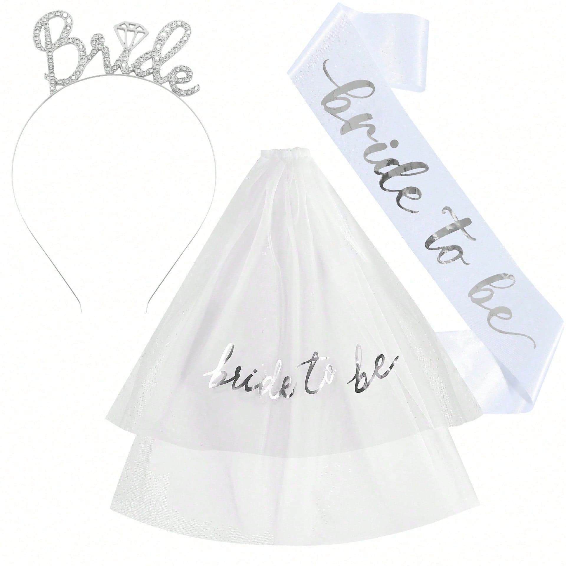 3pcNew Bachelorette Party Bridal Veil Headband, Bridal Wedding. Bride A Must-Have Party Shoulder Hat For Single Ladies