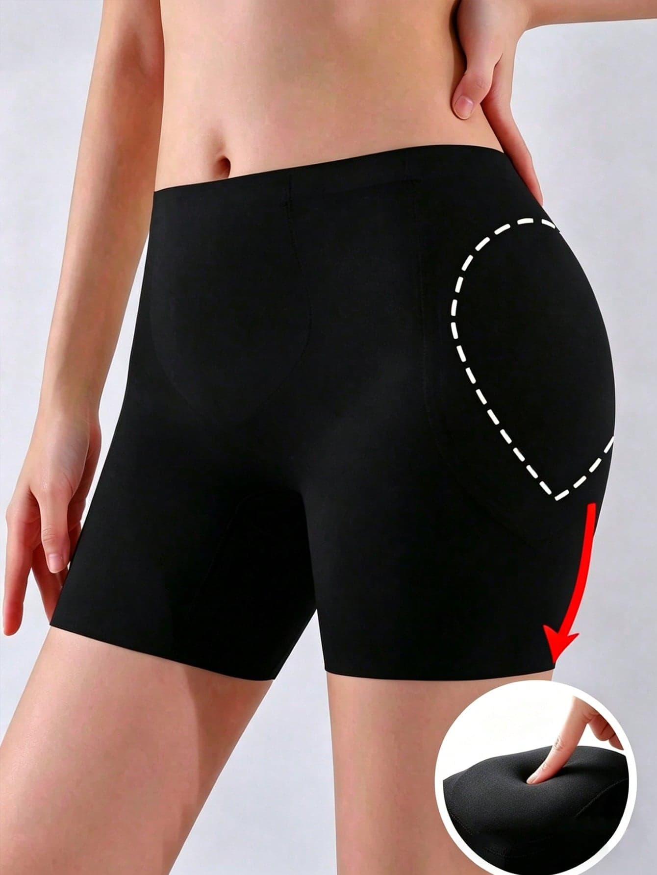 Women's Seamless Foam Hip & Butt Lifting Shapewear Shorts With Detachable Sponge Pad