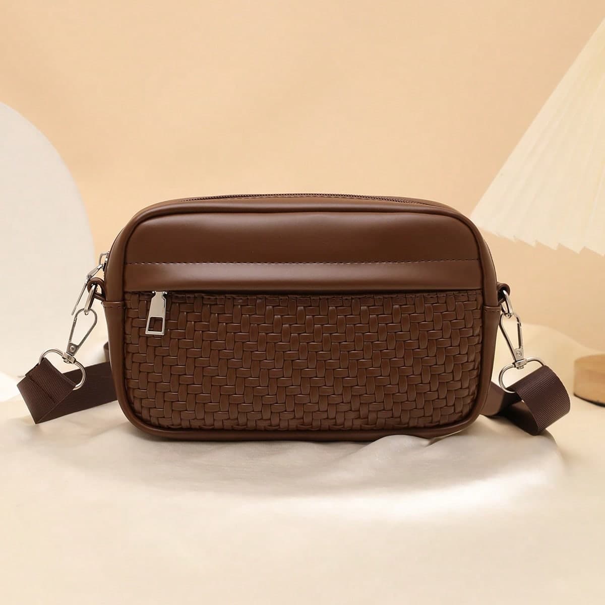 Men's Sling Bag, Camera Bag, 1pc Solid Color Minimalist Men's Shoulder Bag, PU Material Sling Bag, Casual Versatile Lightweight Square Bag, Adjustable Strap Men's Chest Bag/Waist Bag, Suitable For Parties, Outings, Vacations, Shopping And Daily Use