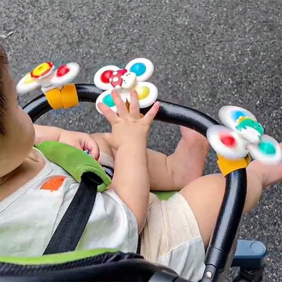 3pcs Animal Shaped Rotating Toys, Upgraded Multi-Functional Design With Suction Cup And Wristband For Car Installation, Strong Suction, Long-Lasting Rotation, Early Sensory Educational Toys, Ideal Birthday Gift For Boys And Girls