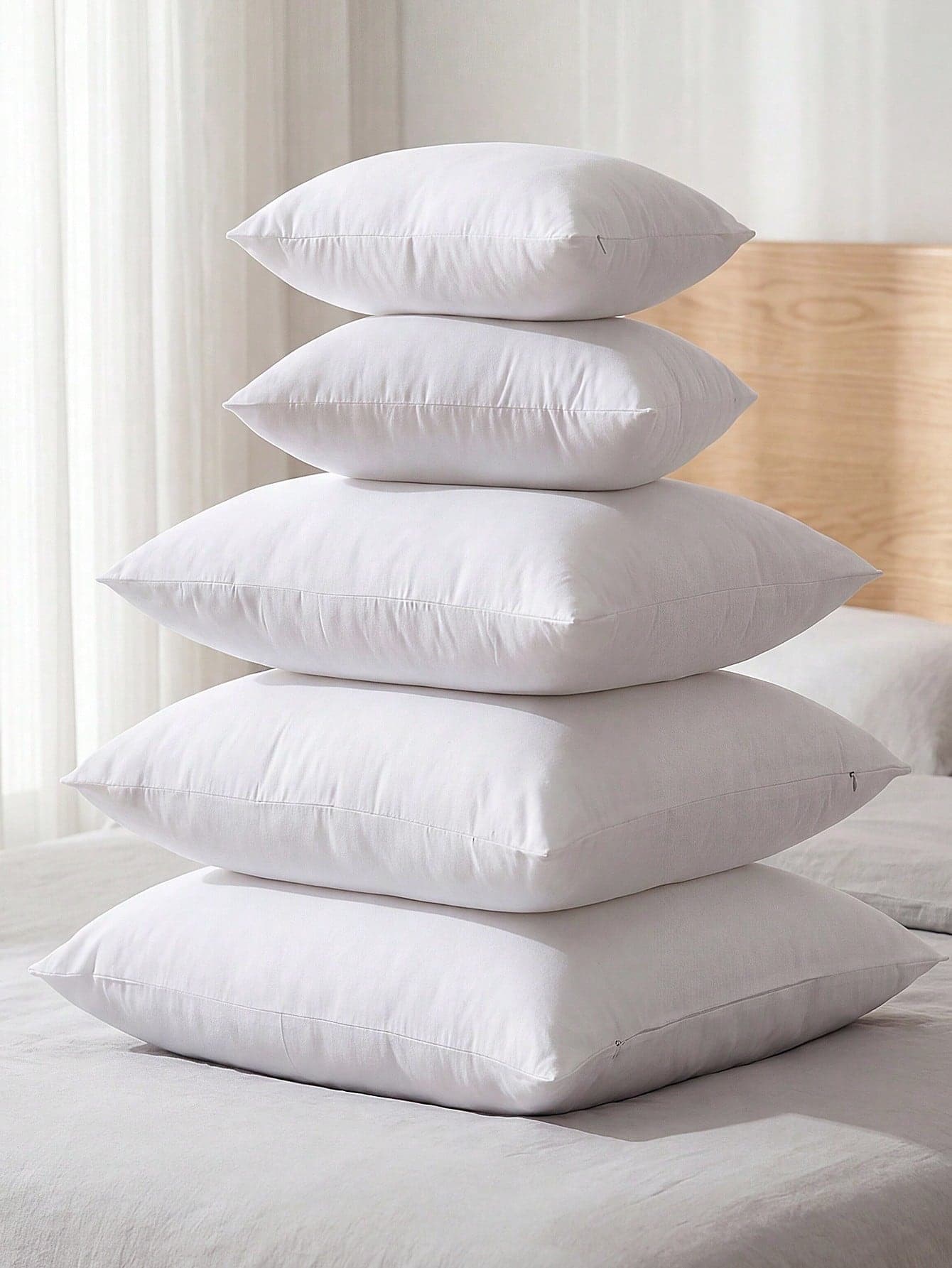 1pc Luxury Pillow Filler, Multiple Sizes Available, Low-Allergy Super Soft White Polyester Microfiber Durable Sofa Cushion Filling, Decorative Throw Pillow Insert, Cushion Pad, Premium Feather Down, Ideal For Bedroom, Living Room Pillows And Hotel Use - Single, High Elasticity