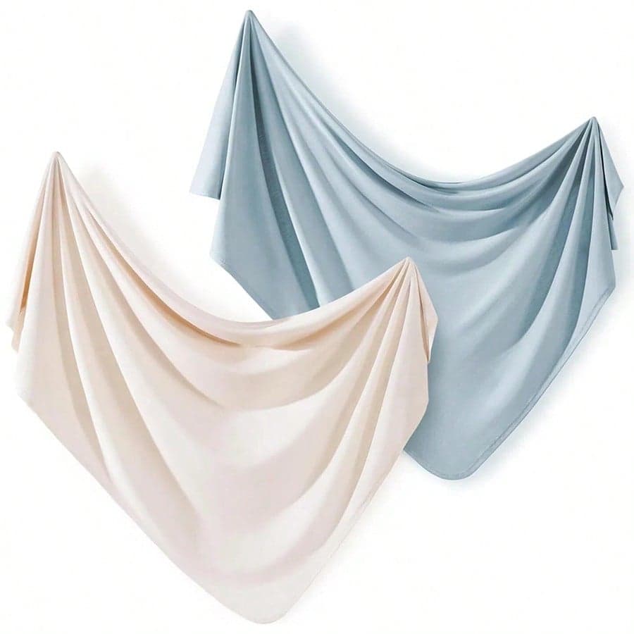 2PCS Newborn Swaddle Blanket 88x112CM ,Ultra Soft Stretchy Receiving Blankets For Infant Boys Girls ,Baby Snug And Cozy Swaddling Wrap Blanket