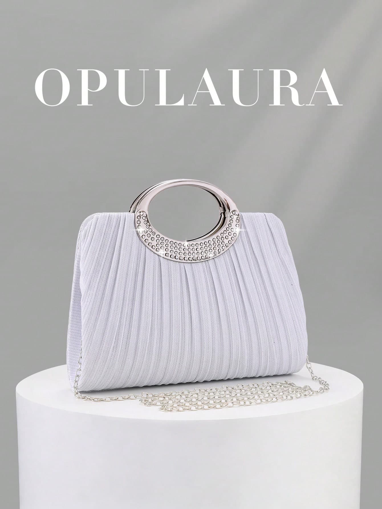 OpulAura Women's Fashion Sparkling Crystal Rhinestone Evening Clutch Bag, Glittering Luxury Diamond Studded Formal Dress Handbag, Suitable For Gala, Party, Birthday, Wedding, As Birthday Gift