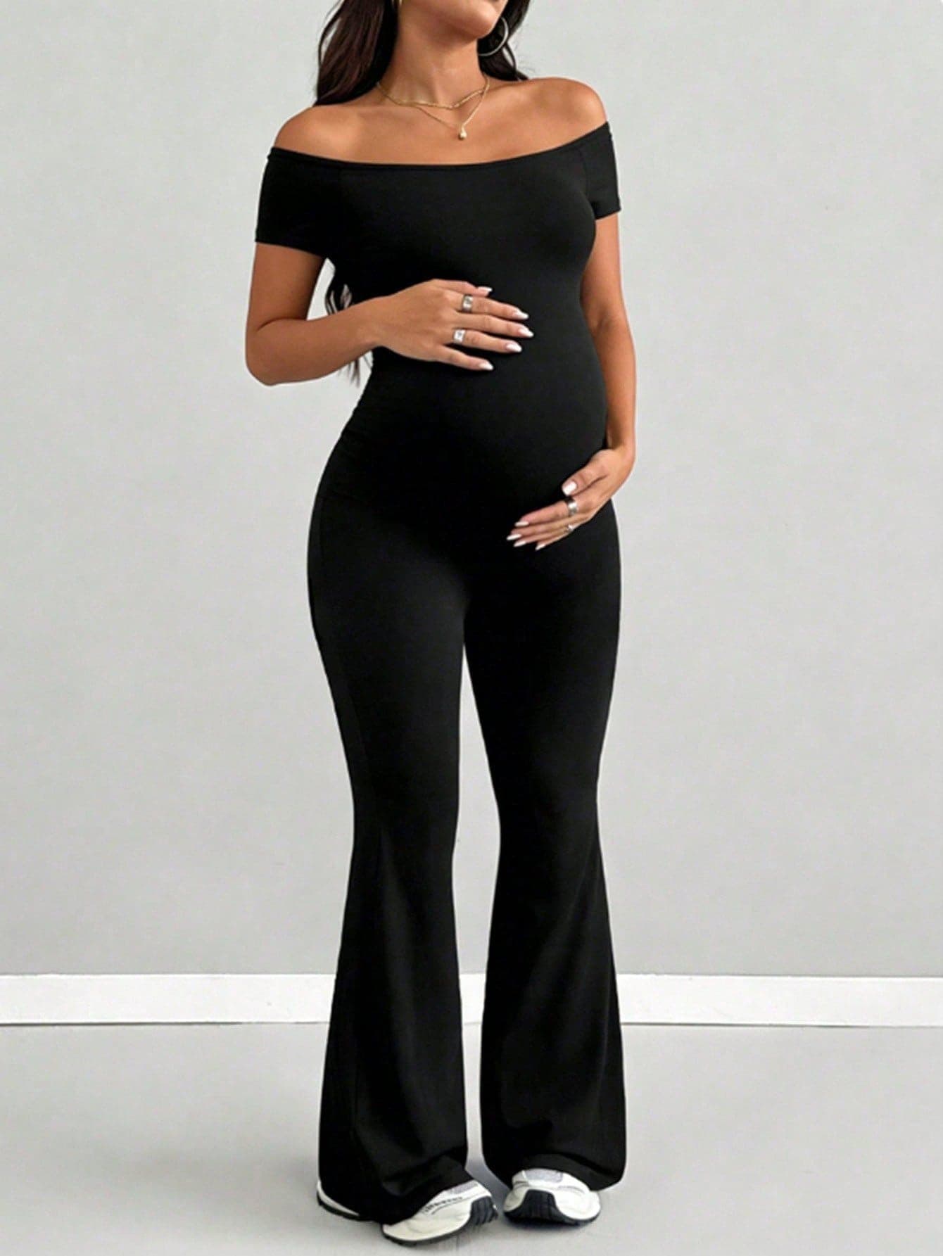Parara Women's Jumpsuit, Fashionable Off-Shoulder Design, Casual Elegant Daily Wear, Sexy Black Summer