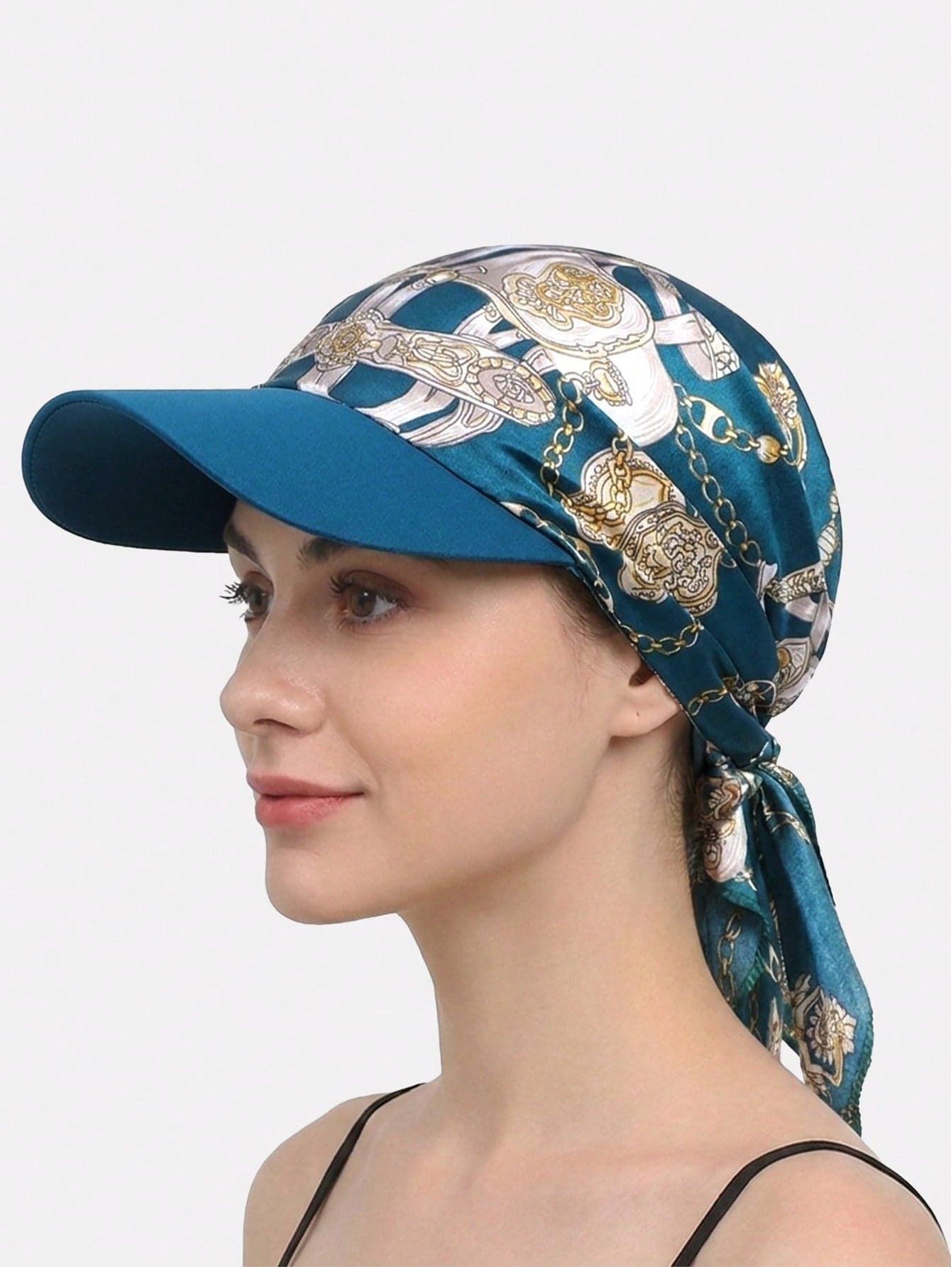 1pc Women's Visor Cap, Outdoor Sun Protection Headscarf, Beach Hat, Suitable For Daily Use,Holiday,Travel