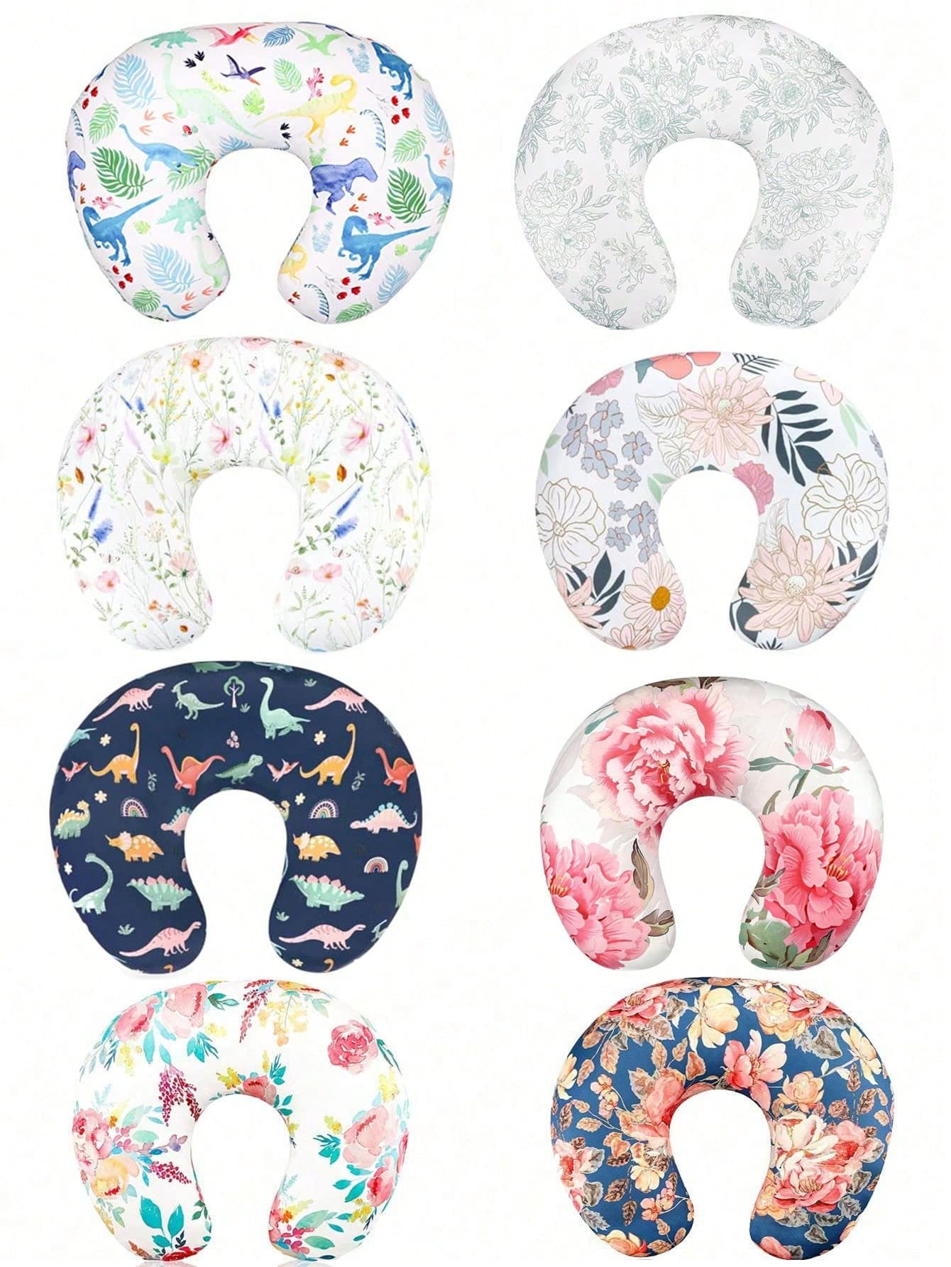 Nursing Pillow Cover, Made Of Soft Breathable Organic Knit Fabric, Suitable For Men, Women And Babies, Fashionable Floral Pattern (Cover Only)