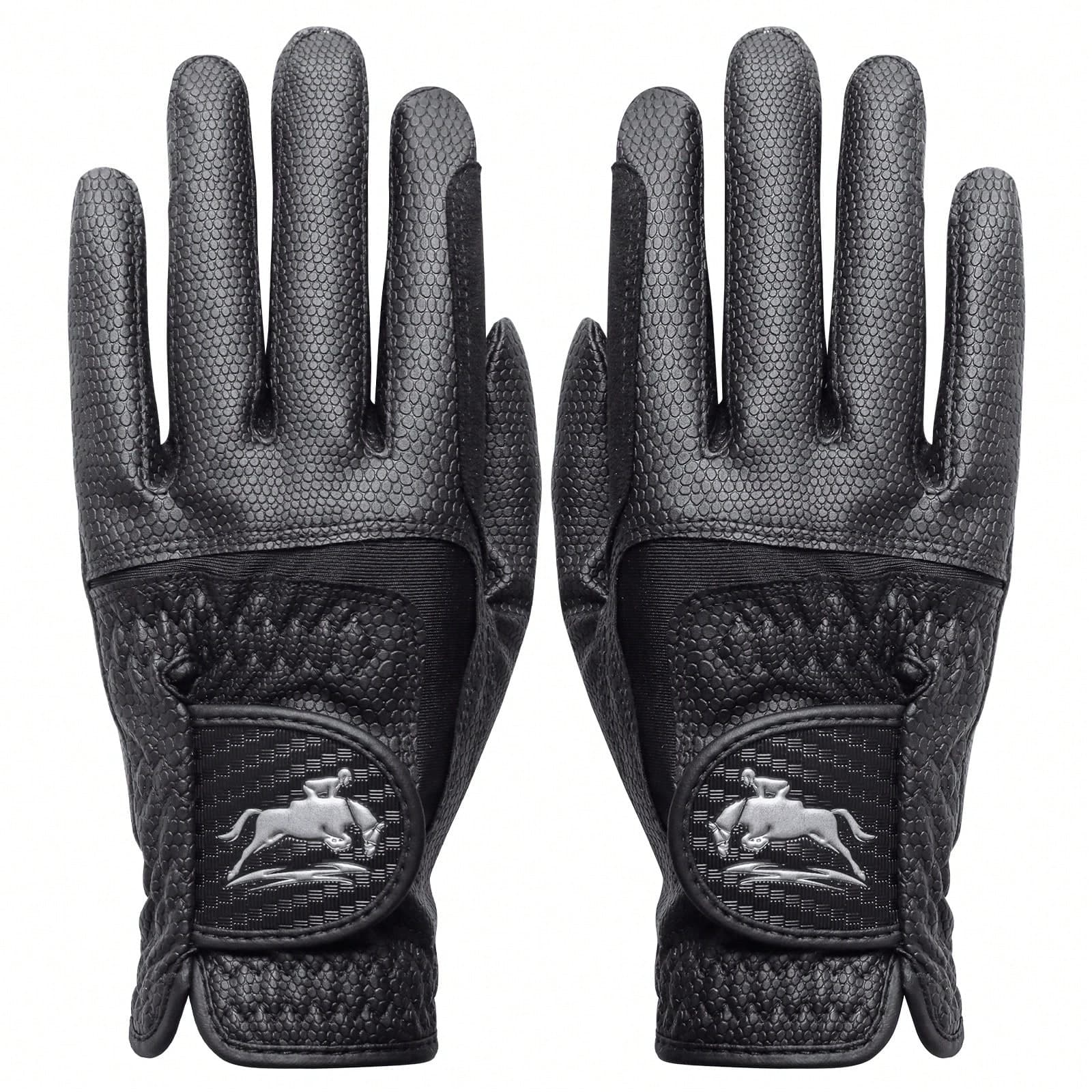 FINGER TEN Women's Equestrian Gloves, Teen Girls Leather Equestrian Gloves, Elastic Non-Slip Breathable Lightweight Suitable For Riding, Cycling, Gardening, Outdoor All Seasons