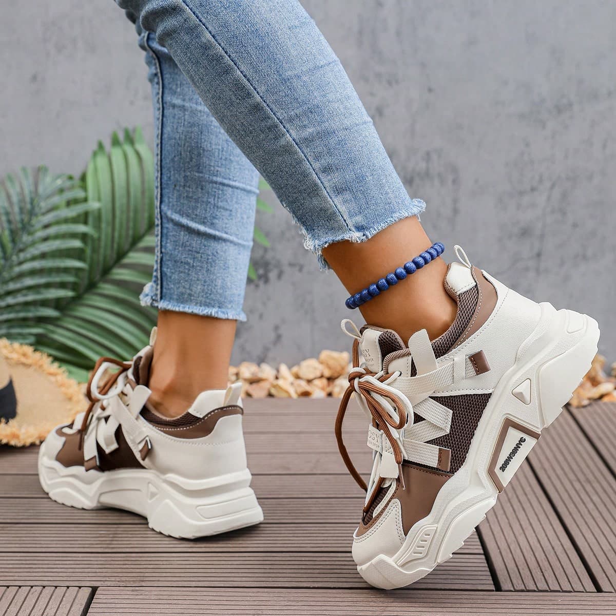Thick Sole Chunky Sneakers For Women, New Spring/Summer Mesh Breathable Non-Slip Soft Bottom Sports Shoes