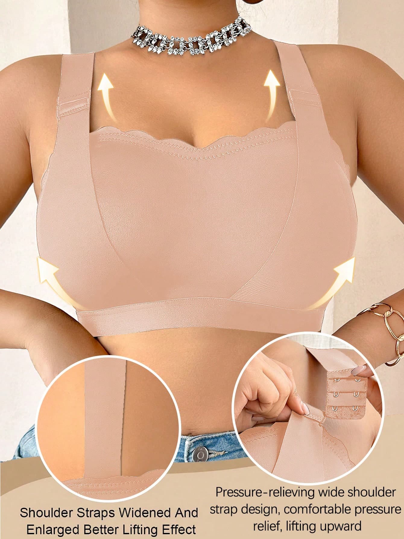 Plus Size Comfortable Wireless Front Closure Bra