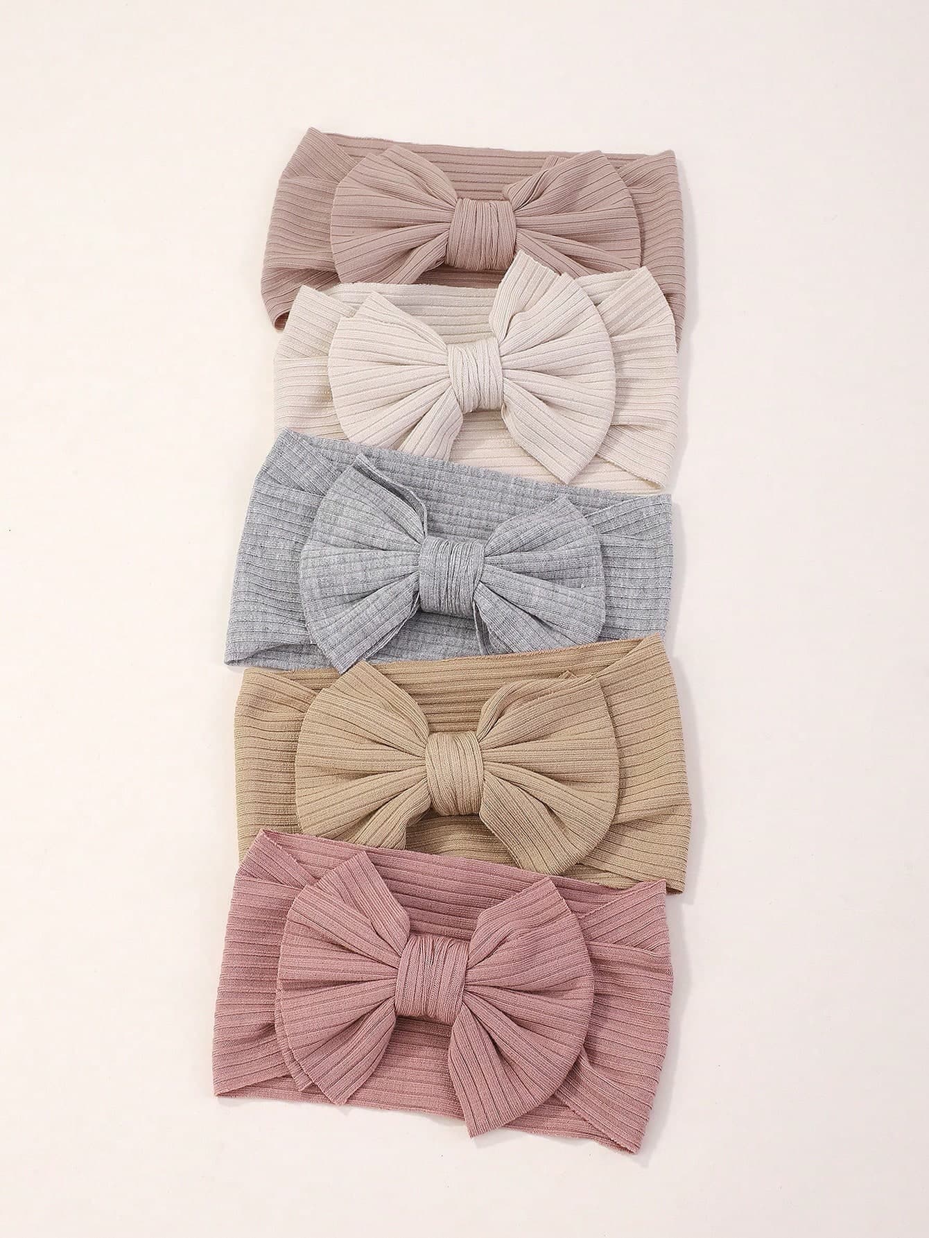 bilicaca 5pcs Random Colored Candy Shaped Hair Bands With Wide Bowknot For Kids, Baby Girls Love Valentine