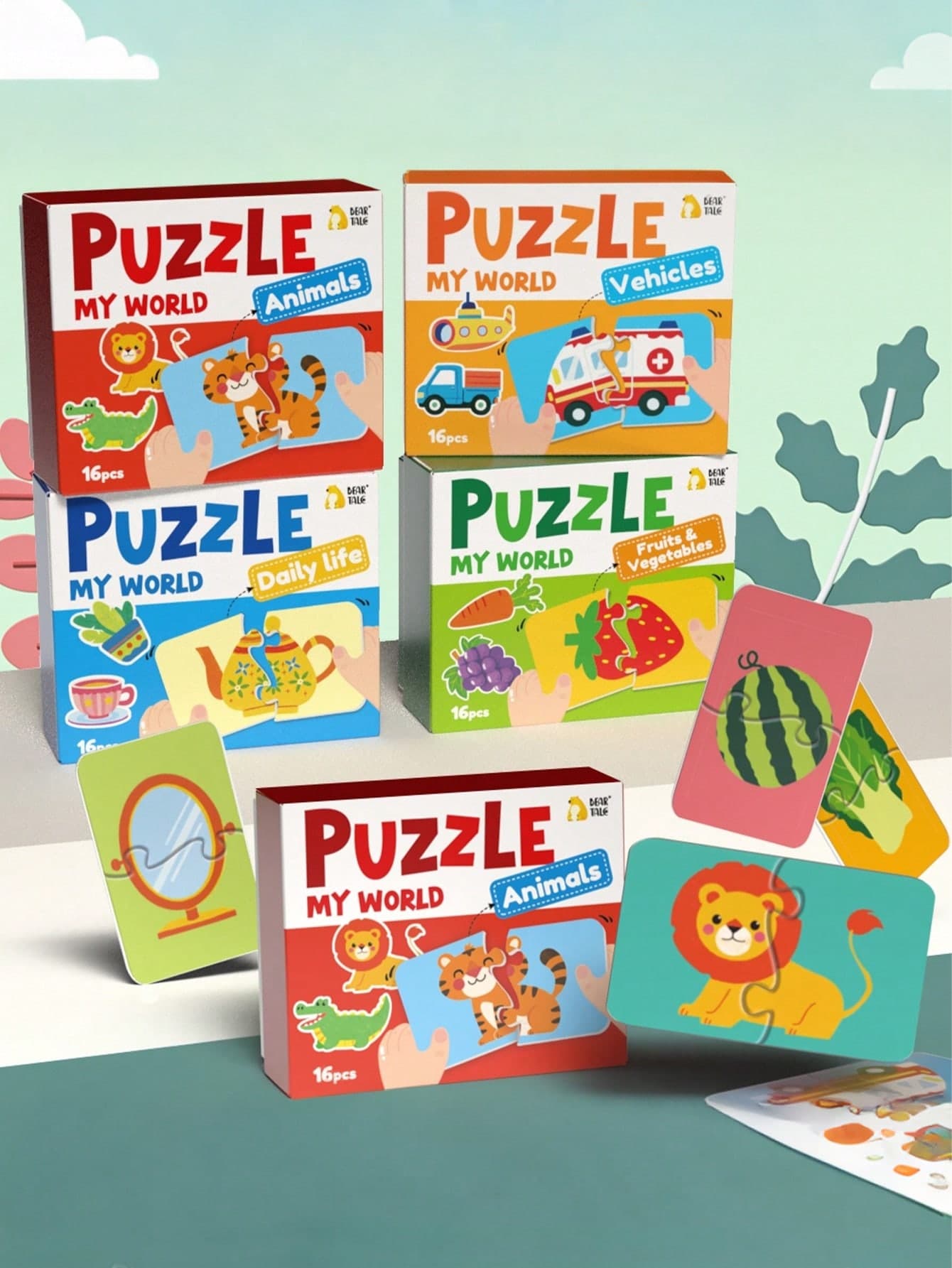 16pcs Montessori Puzzle Toys, Suitable For Early Childhood Education, Can Develop Concentration And Fine Motor Skills, Made Of High-Quality Thick Printed Cardboard, Parent-Child Interactive Game, Early Learning Fun, Simple And Entertaining Activity Toys, Puzzle Game, Puzzle Gift, Teaching Supplies, Infant & Toddler Educational Toys, Classroom Supplies, Student Stationery, School Supplies, Back To School Gift, Children's Birthday Gift