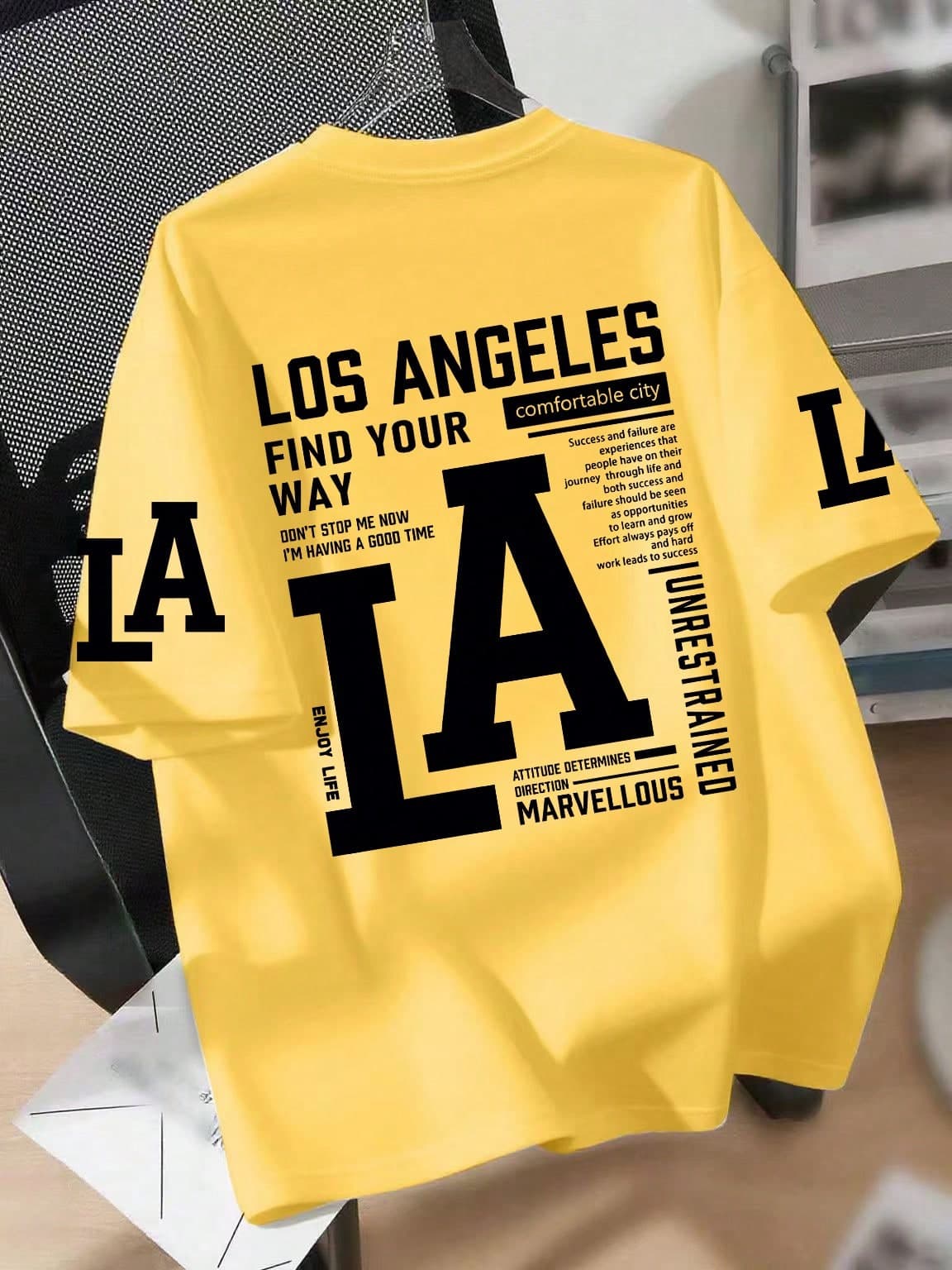 Teen Boys LA Slogan Print Crew Neck T-Shirt Summer Casual Tee Soft Top, Street Style And Vacation Wear. Suitable For Boys And Girls