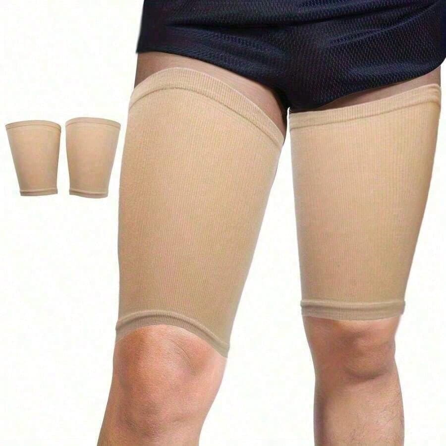 1 Pair Elastic Thigh Support Compression Leg Sleeves, Breathable & Warm Fabric, Suitable For Yoga, Pilates, Fitness, Etc., Closed Cuff Design, Reduces Muscle Fatigue, Shaping, Suitable For Gym, Sports, Home Workout, Sports Accessories, Fitness Accessories, CrossFit Accessories (Fits 80-160 Lbs)
