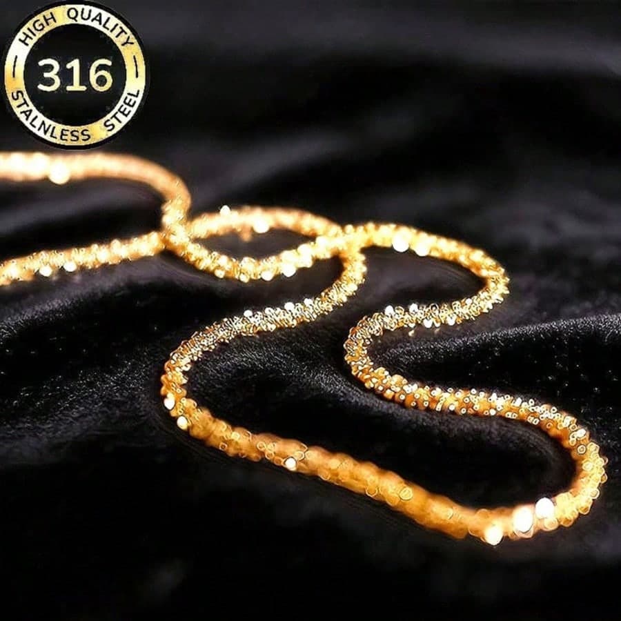 1PC Fashion Stainless Steel Starry Chain Necklace, 0.2cm Width, Elegant Simple Collarbone Chain For Women, Suitable For Daily Wear And Party, Versatile Jewelry Accessory, Perfect As Birthday, Anniversary, Holiday Gift