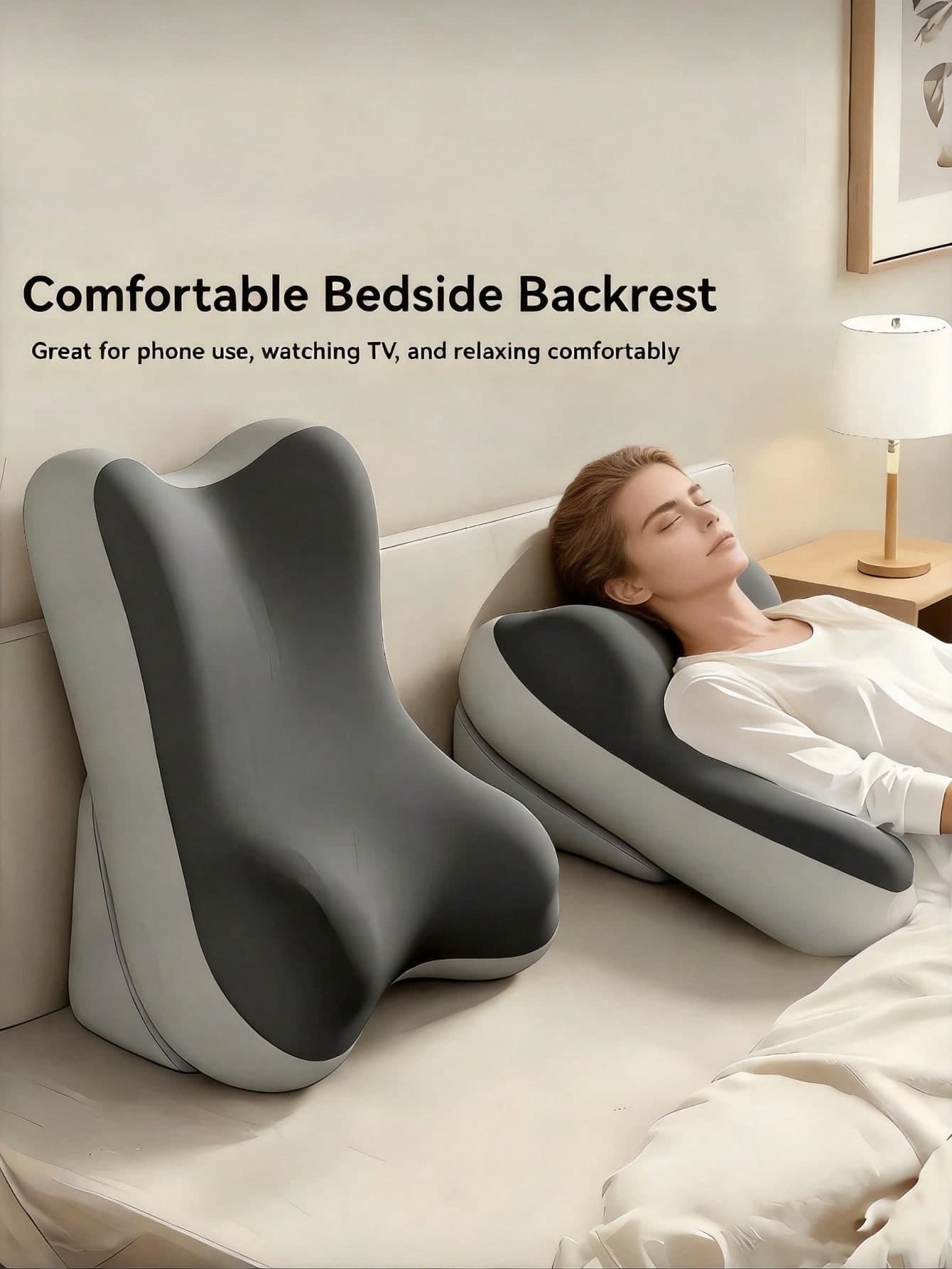 Adjustable & Removable Ergonomic Memory Foam Wedge Cushion, Leg Elevation Pillow With Back Support, Ideal For Bed, Sofa, Reading, Travel, Bedroom Essential